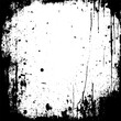 Detailed grunge border in black on white background 