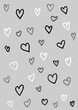 Hand drawn Scandi styled heart pattern design