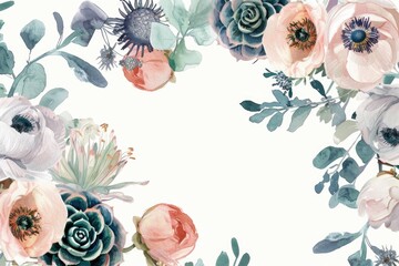 Poster - Beautiful watercolor painting of flowers, perfect for various design projects