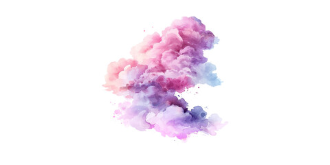 Wall Mural - watercolor pink and purple cloud clipart, white background