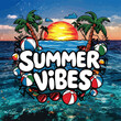 Summer Time T-shirt Design. Summer vacation scene modern style, palm tree, sea beach, decoration summer illustration