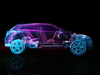 Poster - Transparent model cars.