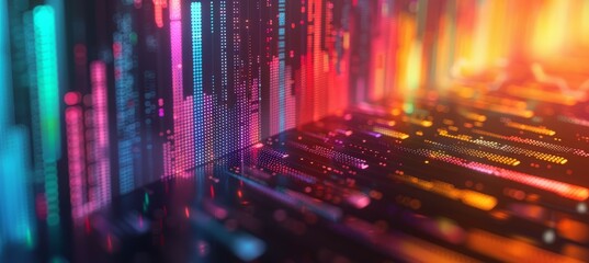 Aufkleber - Digital space with colorful vibrant color. Generative AI technology.	
