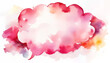 Vibrant watercolor speech bubble with pink and red hues, ideal for Valentine's Day designs or romantic event invitations