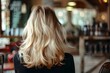 © Anastasiia - View of blonde layered haircut from behind in a salon chair. Concept Hair Styling, Salon Experience, Layered Haircut, Blonde Hair, Hairstyle Inspiration