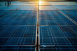 © Sajid - Solar panels covering the entire surface of a warehouse roof, capturing sunlight to power operations below.