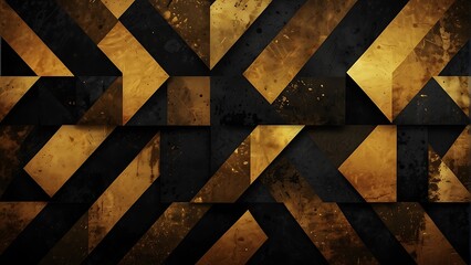  background, Grunge rusty warning sign with black and gold arrows on it