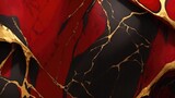 Fototapeta Tęcza - Cracked Marble Red black and gold luxury background