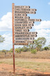 road sign outback western Queensland Australia, travel destinations, distance distances, rural remote isolated