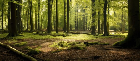 Wall Mural - A path cutting through a lush woodland