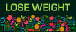 Lose Weight Health Symbols Green Colorful Texture Bottom 