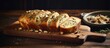 Loaf bread cutting board close-up
