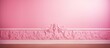Pink wallpaper on wall with white mold
