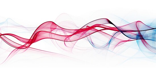 Fototapete - Red and Blue Abstract Smoke Swirling on White Background