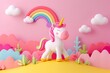 Cute unicorn fantasy background cartoon representation celebration.