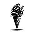 Ice Cream Silhouette Vector - Instant Graphic Enhancement, Minimallest Ice Cream Vector

