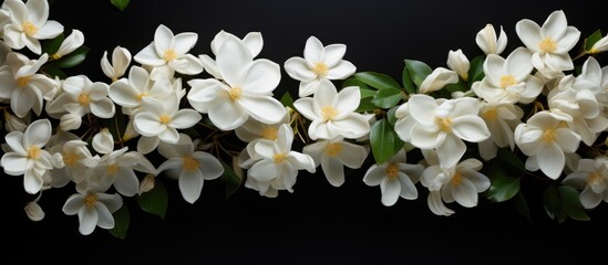 Canvas Print - White blossoms against a dark backdrop