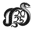 Snake icon symbol of 2025 on white background.
