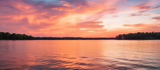 Canvas Print - lake boat sunset water