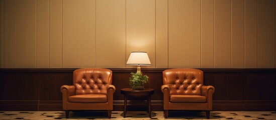 Aufkleber - Room with two chairs, lamp on table