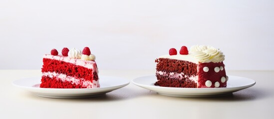 Canvas Print - Two cake slices on plates