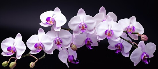 Sticker - White and purple blooms on single stem