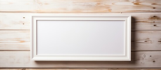 Aufkleber - White frame on wooden wall with a white wall