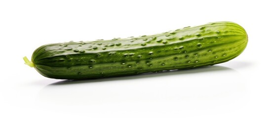 Canvas Print - Green cucumber on white surface