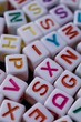 Colorful letter cubes, toy and education