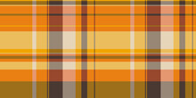 Turkish Seamless Fabric Texture, Italian Check Pattern Textile. Towel Background Vector Tartan Plaid In Amber And Bright Colors.