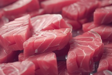 Canvas Print - A pile of raw meat on a table. Suitable for food and cooking concepts