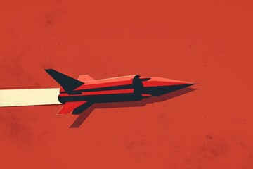 Wall Mural - a red and black jet flying through the air. suitable for aviation industry