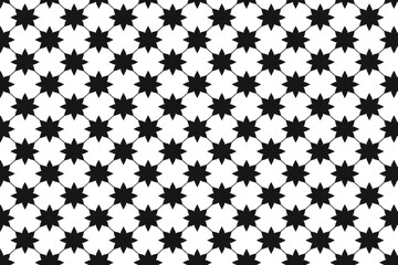 Sticker - A simple black and white pattern with stars. Suitable for various design projects