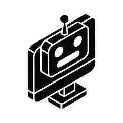 Wall Mural - online chat bot isometric icon in trendy style