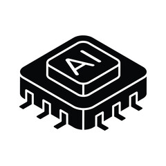 Poster - Download this isometric icon of ai processor, microprocessor vector