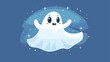 Cute ghost spook with scaring spooky face expression.