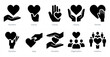 A set of 10 crowdfunding icons as donation, charity, donate