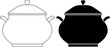 outline silhouette tureen icon set