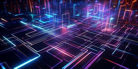 Abstract digital technology background, artificial intelligence.