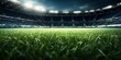 Football stadium with lights - grass close up in sports arena - background.