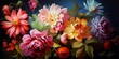 Oil painted flowers in vibrant colours.