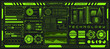 © Natalia - Cyberpunk abstract poster. Grid retro design graphic, 3d icon, line techno banner. Modern background rave, world frame, art typography sphere. Neon green wireframe. Vector garish HUD synthwave set