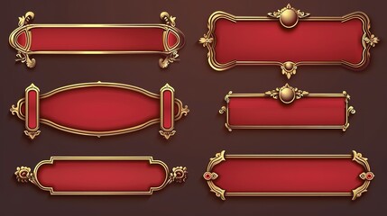 Elegant red and gold banners on luxury background