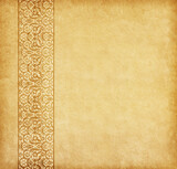 Fototapeta Sypialnia -  Old paper with oriental ornament. Aged paper texture. ..