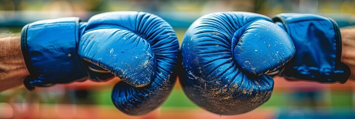 Boxer s trainer wrapping hands with tape, symbolizing preparation in summer olympic sport concept