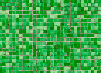 Wall Mural - Green mosaic tiles texture
