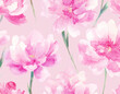 Różowa tapeta piwonie tło w kwiaty
