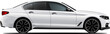 Realistic vector illustration white sport car in side view, isolated in transparent background.