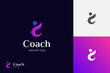 letter c coach vector logo symbol for Life coaching logo, consulting logo icon design graphic template