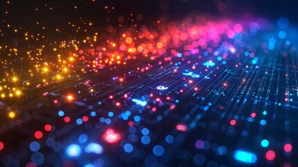Wall Mural - futuristic technology background with copy space